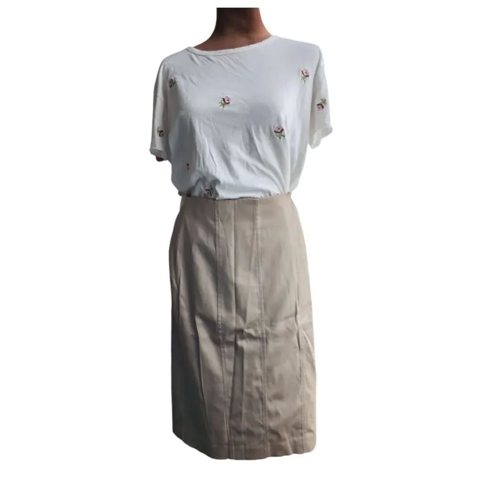 Chateau beige shimmer satin pencil skirt sz 4